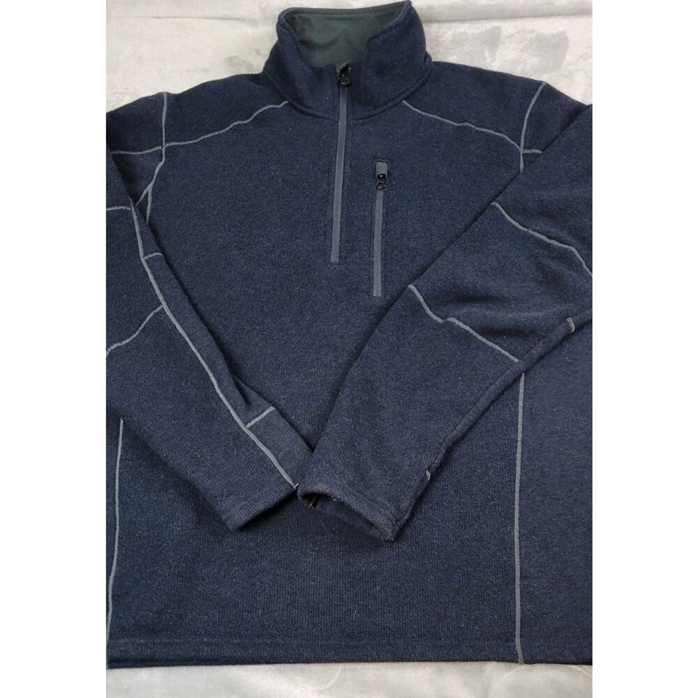 Kuhl 1/4 zip Sweater Mens Large Interceptr Fleece Navy chest pocket Gorpcore